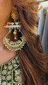 Dual Tone Peacock Pearl Earring